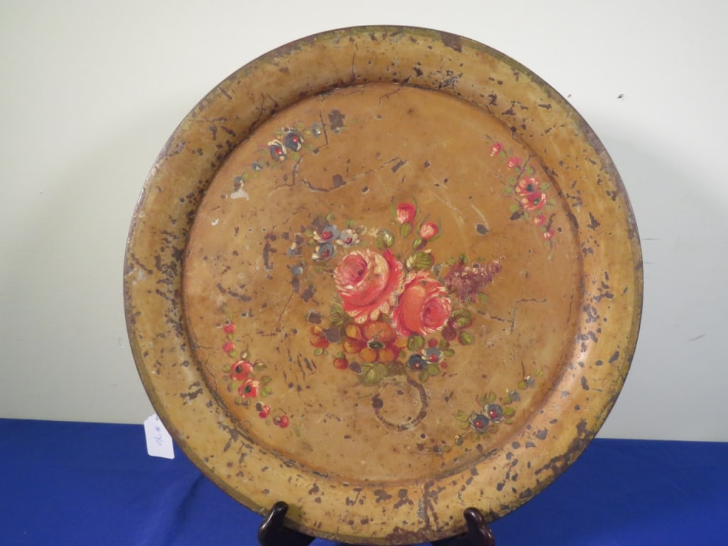 French Tole Painted Charger (1 of 4)