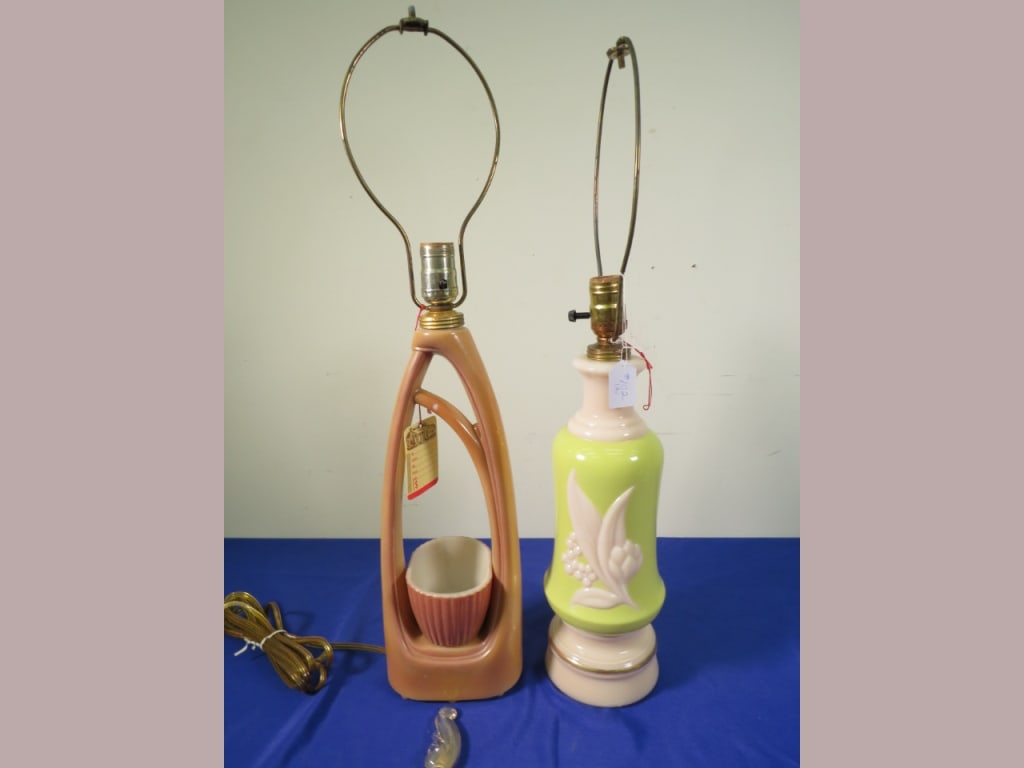 2-Aladdin mid-century Deco Lamps: 1-Lily of the Valley1-/Bowl insert 27 x 7