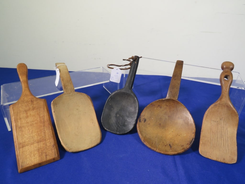 Group of 5 Wooden Butter Paddles (1 of 5)