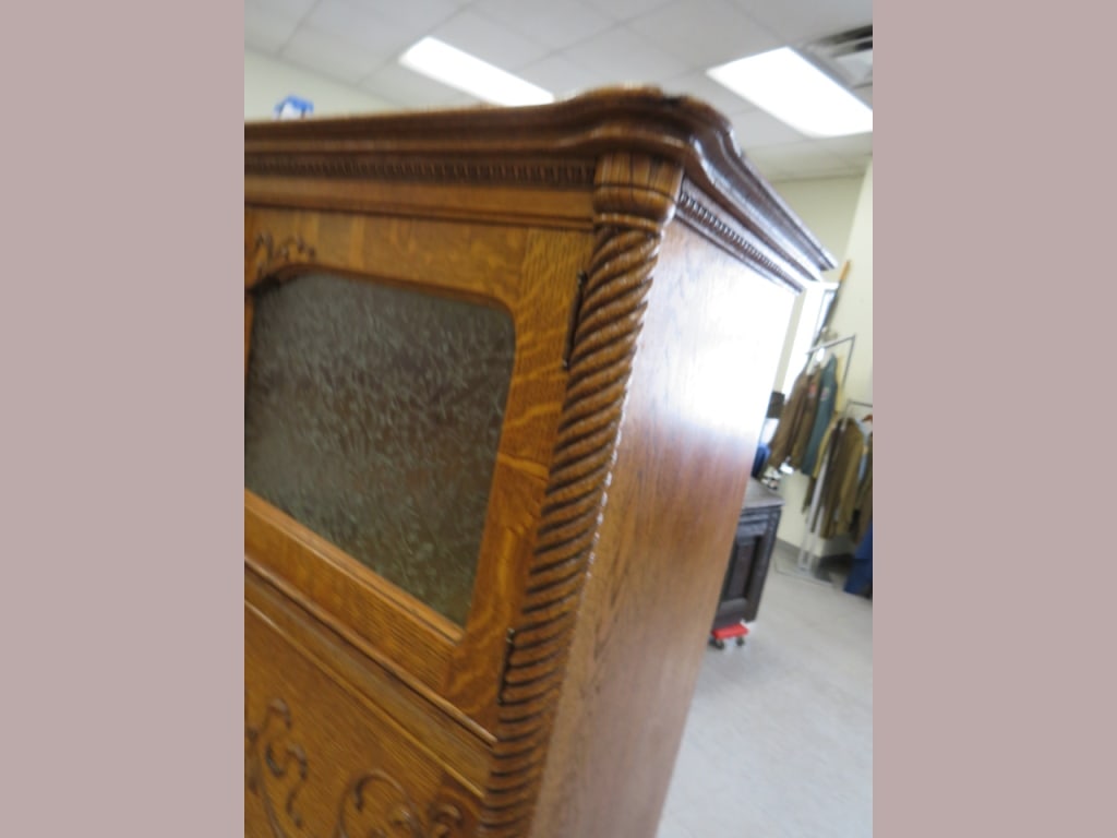 Oak Secretary Bookcase - 12