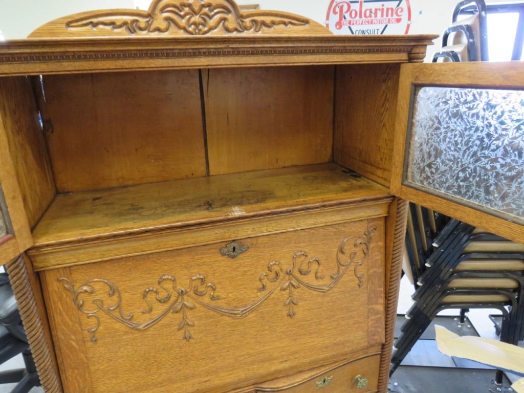 Oak Secretary Bookcase - 5
