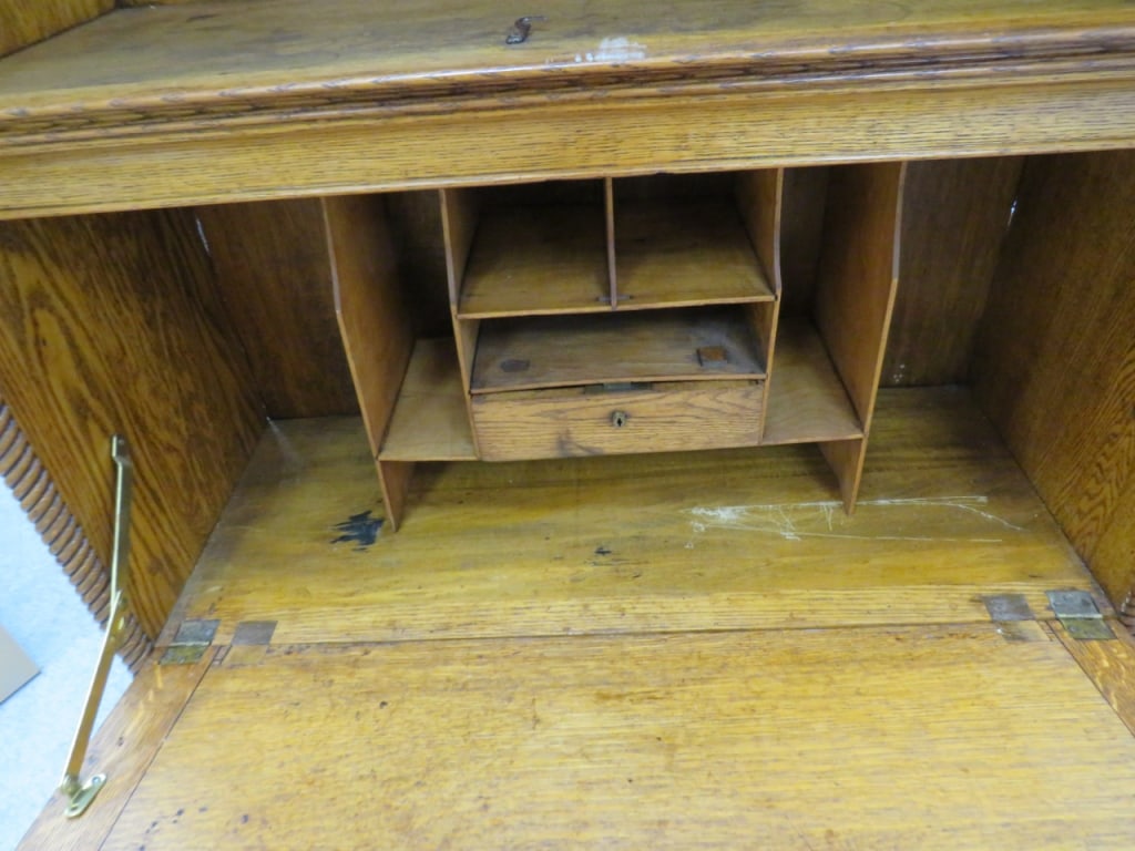 Oak Secretary Bookcase - 7