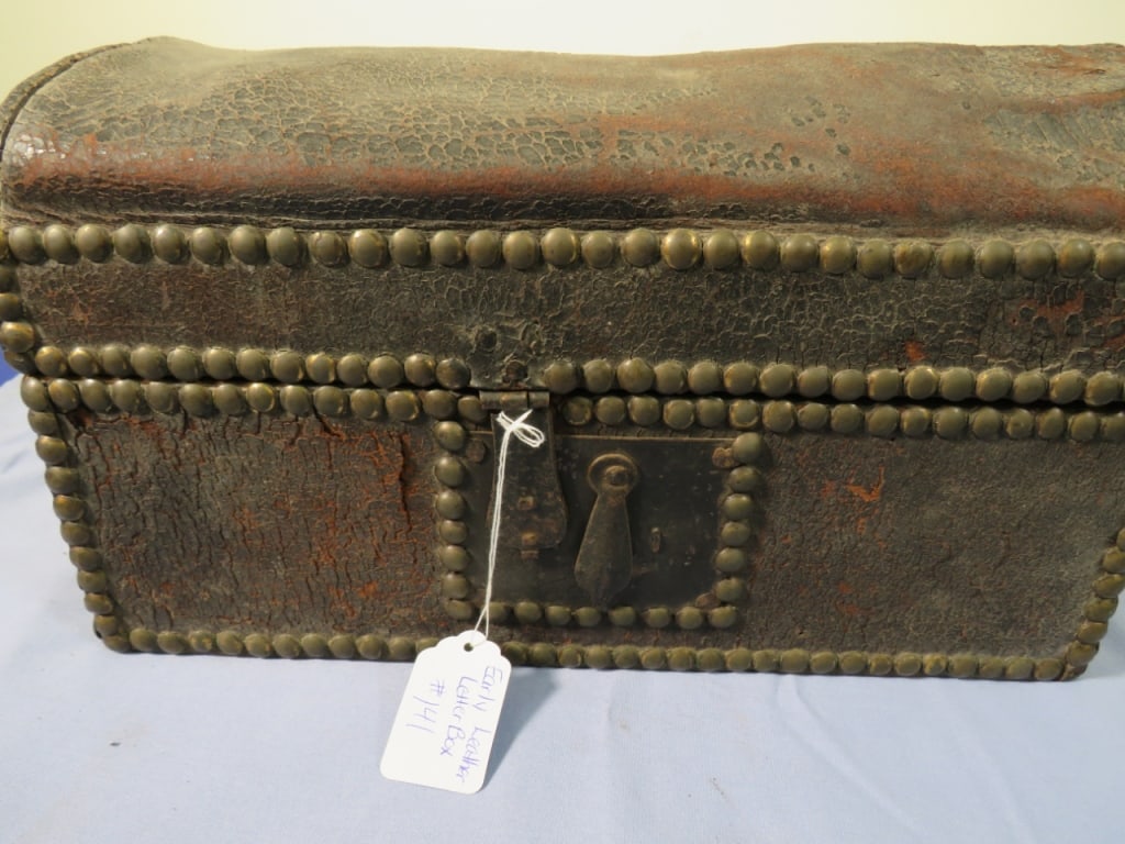 Early Leather Letter Box - 2