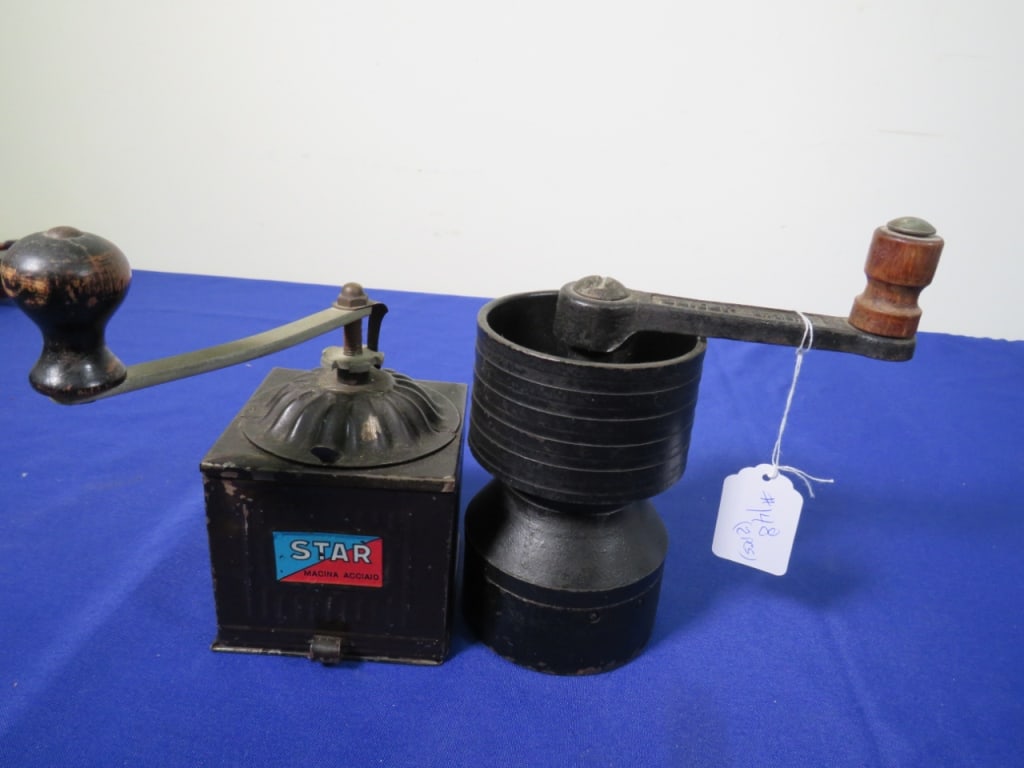 2-Coffee Grinders: 1-Metal/1-Iron Salter England