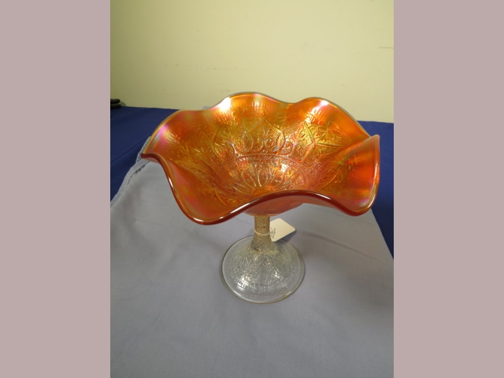 Northwood Carnival Marigold Heart & Flower Compote: No crack or chips