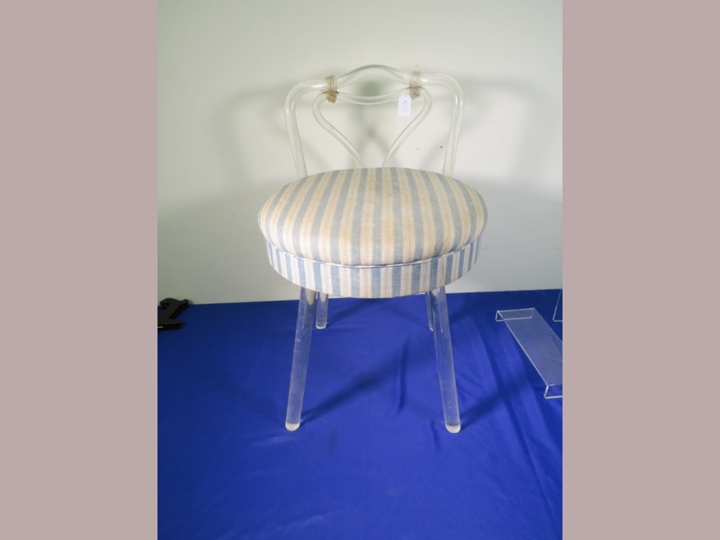 Mid-Century Lucite Swivel Stool (1 of 4)