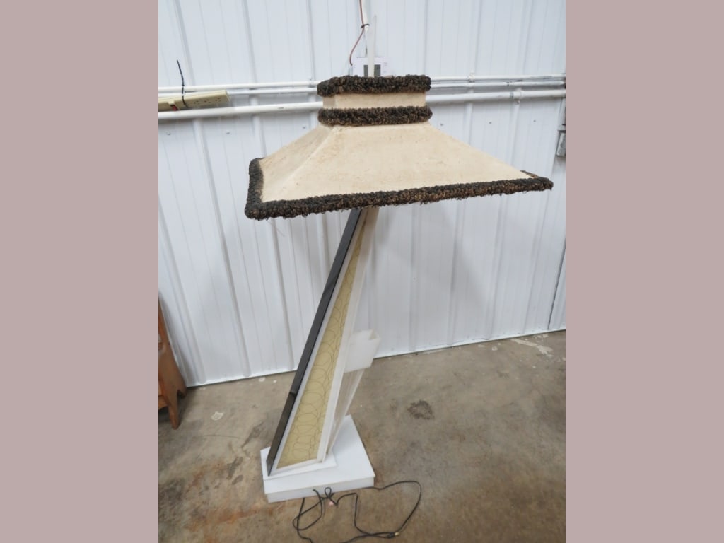 Leaning Lucite Floor Lamp w/ orig Shade/Finial (1 of 10)