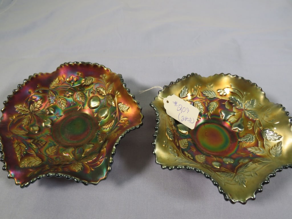 2-NORTHWOOD Carnival Amethyst Fruit & Flower Bowl: No chips or cracks