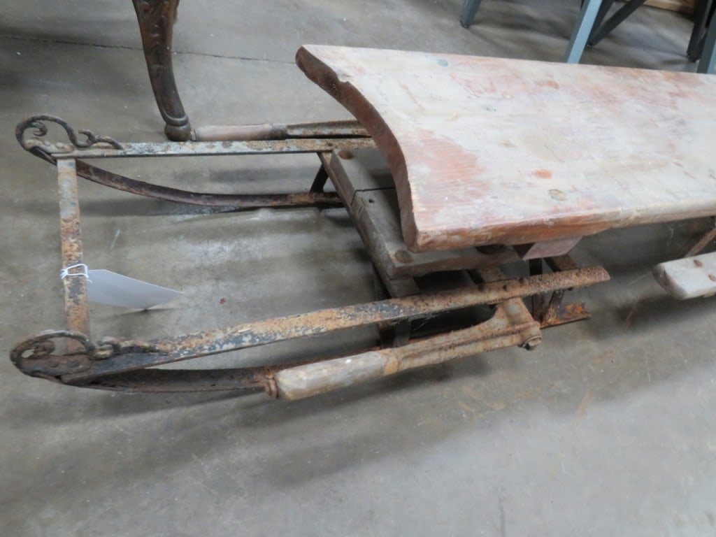 Primitive Antique Wood Pull Sled - 2