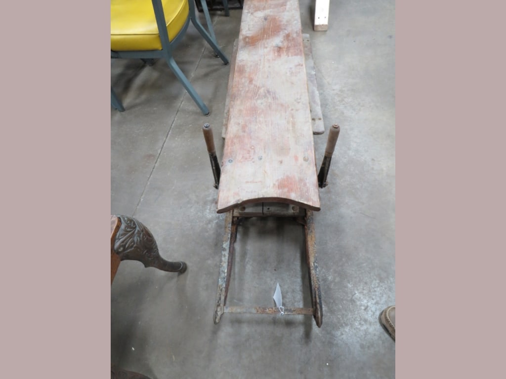 Primitive Antique Wood Pull Sled - 3