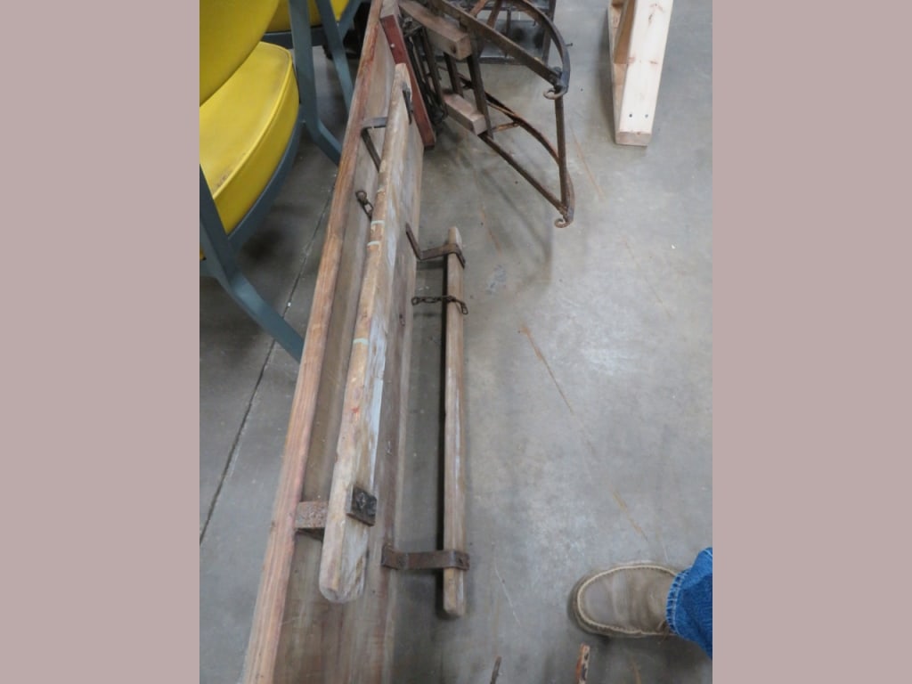 Primitive Antique Wood Pull Sled - 7