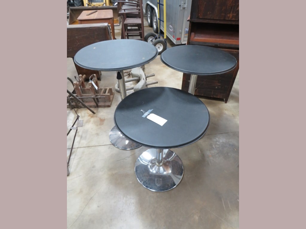 3-Cafe Tables High-top Adjustable: Chrome Base vinyl top 24 x 37 x 25