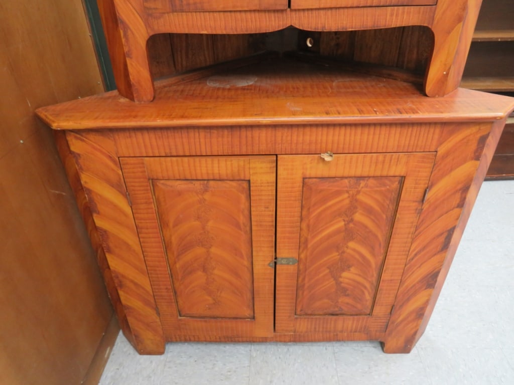 2 pc.Painted Corner Cupboard - 2