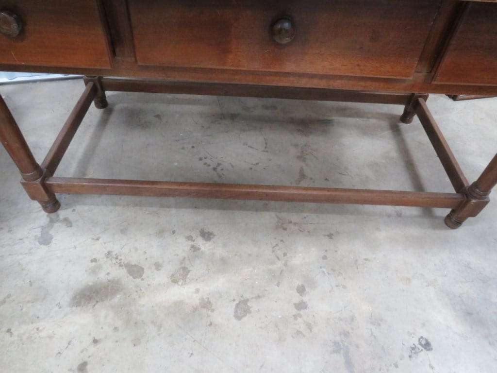 Early Primitive Stretcher-base Farm Table - 5