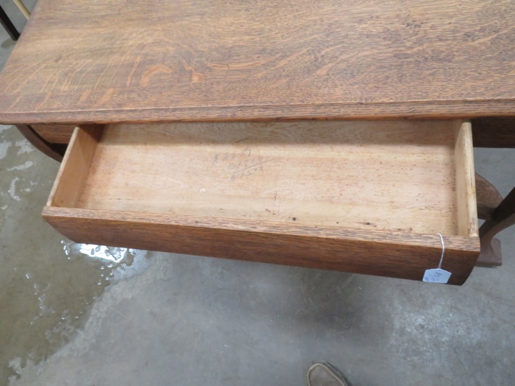 Early Oak Library Table - 4