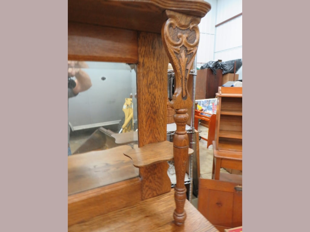 2 pc. Oak Serpentine-front Buffet - 5