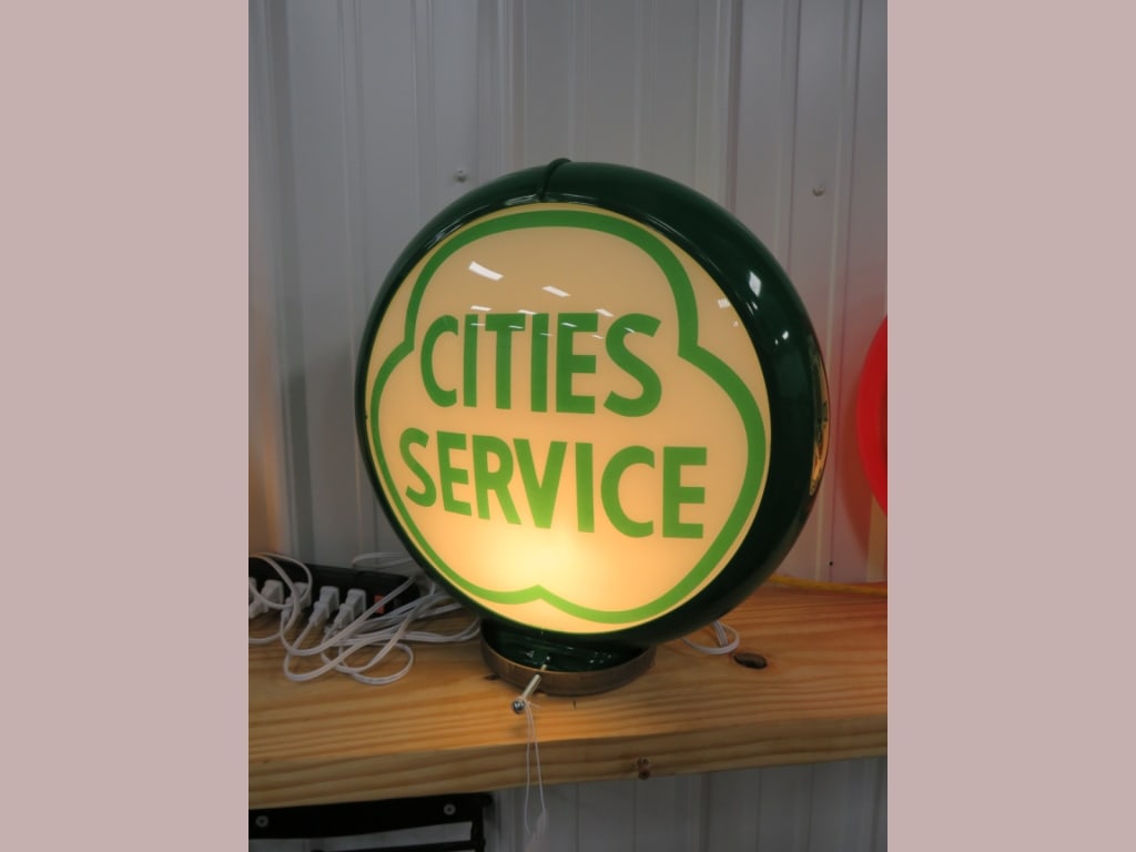 Cities Serrvice Gasoline Pump Globe: New, Glass lense/Plastic holder 16 x 6
