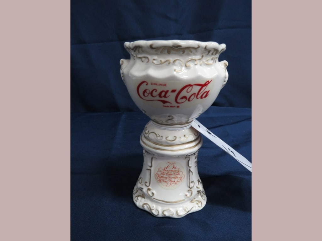 Porcelain Coca-Cola Pencil Holder: Good color, good condition, no chips 17 x 4