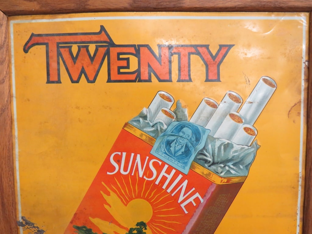 Framed Sunshine Cigarettes Sign - 2
