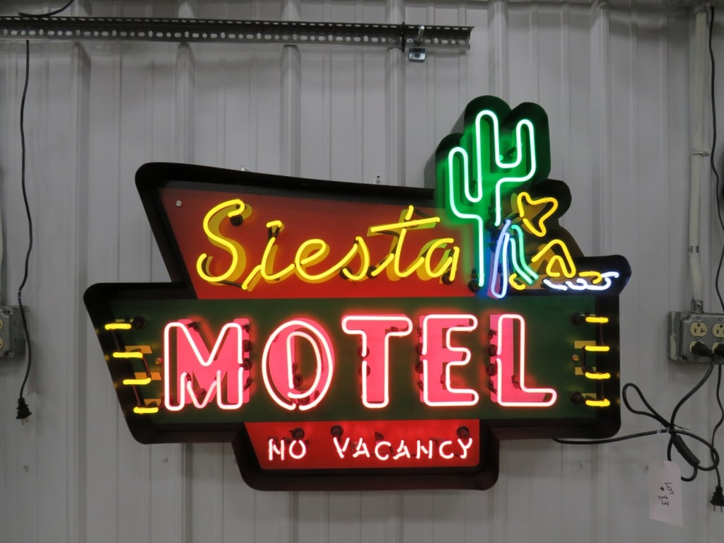 Canned Neon Siesta Motel Sign: 29 x 40