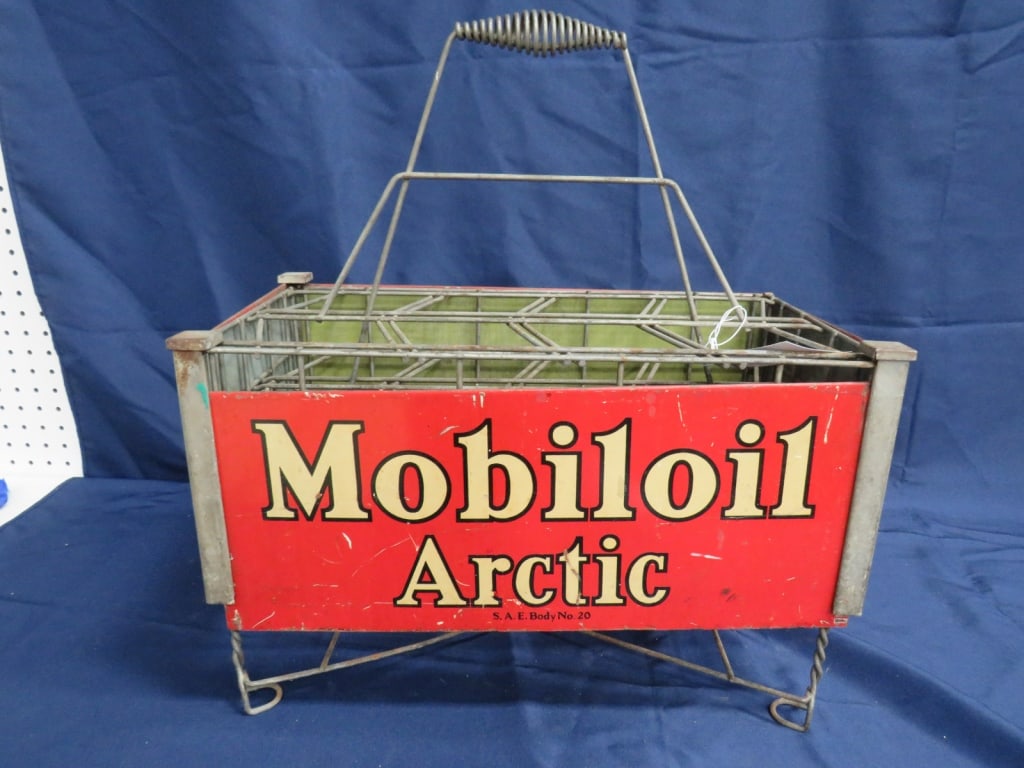 Mobiloil Arctic Oil Bottle Carrier: Metal 22 x 20 x 10