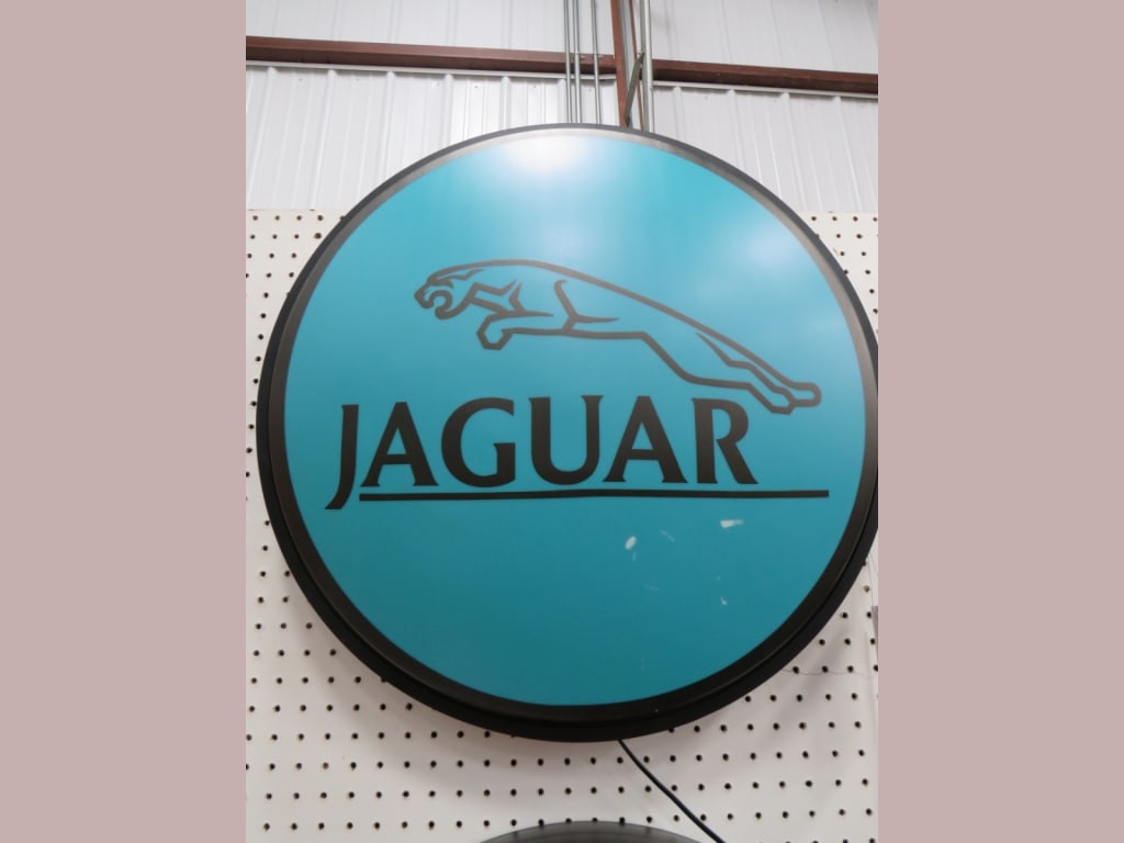 LED SS Jaguar Dealer Sign: 24" some scratches
