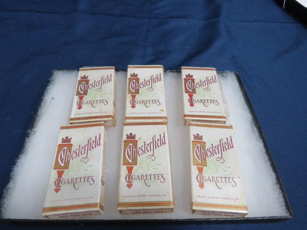 6-Salemans Sample Chesterfield Cigarettes Packs: A great addition to any collection!