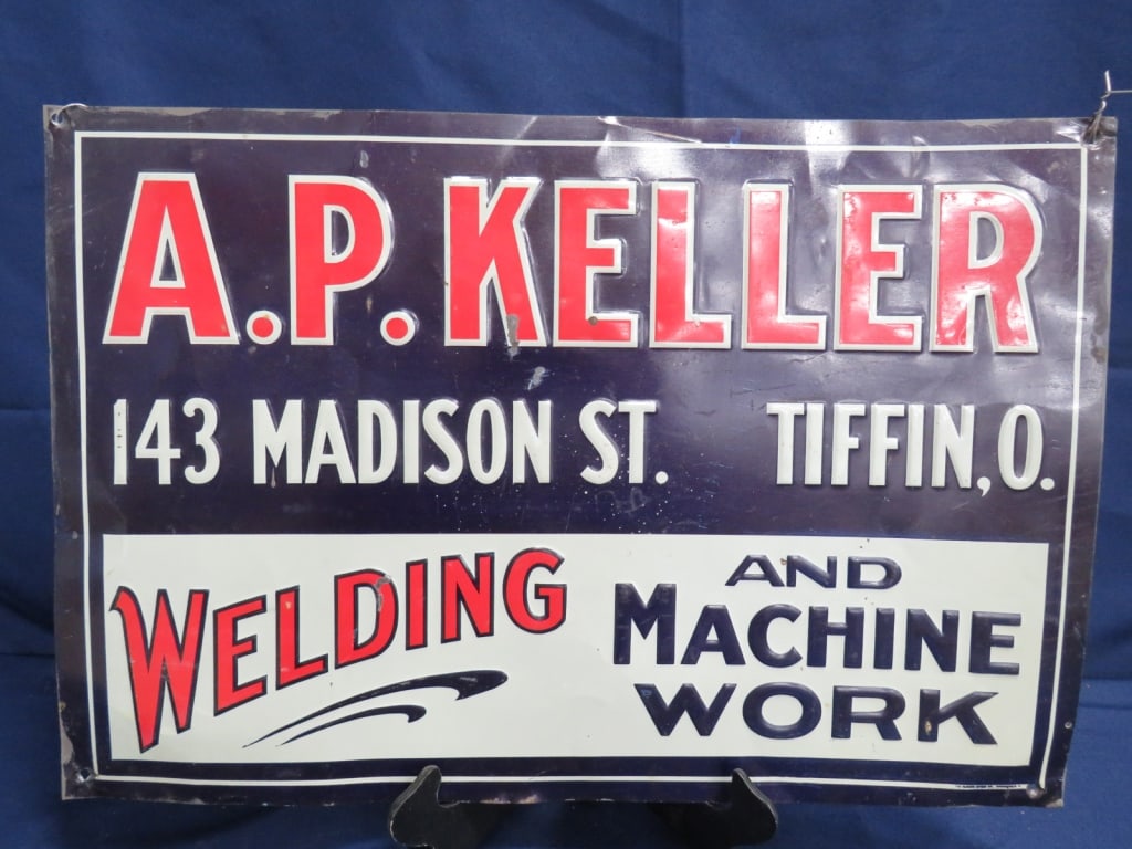 A.P. Keller Welding Sign: Metal, Tiffin, OH 14 x 20