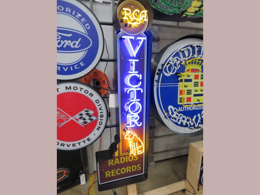 Canned Bi-color Neon RCA Victor Radios/Records: 60 x 18 x 6