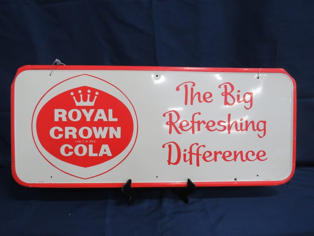 1961 Royal Crown Cola Sign: Metal, SS 12 x 29