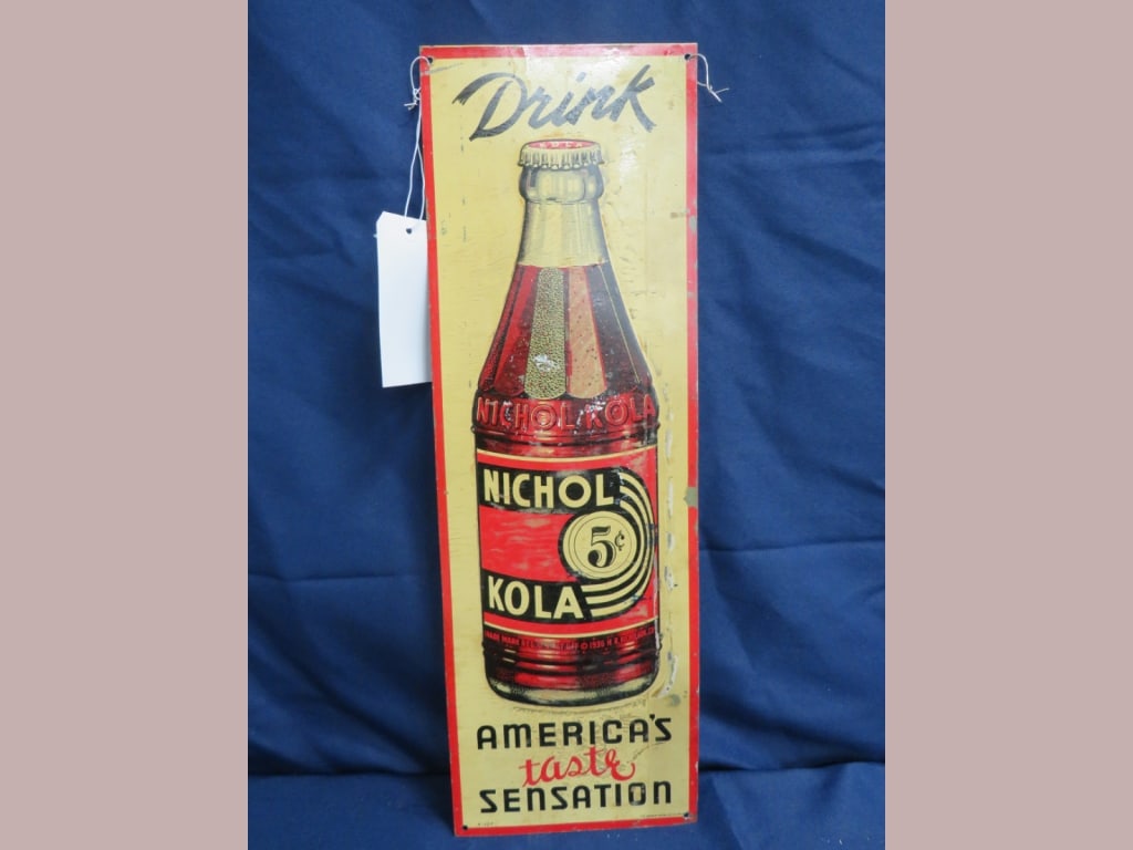 Drink Nichol Kola Sign: Parker Metal Products 24 x 8