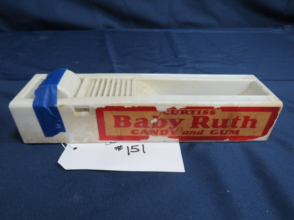 Babe Ruth Label Dispenser: Porcelain, some peeling of label 3 x 11 x 3