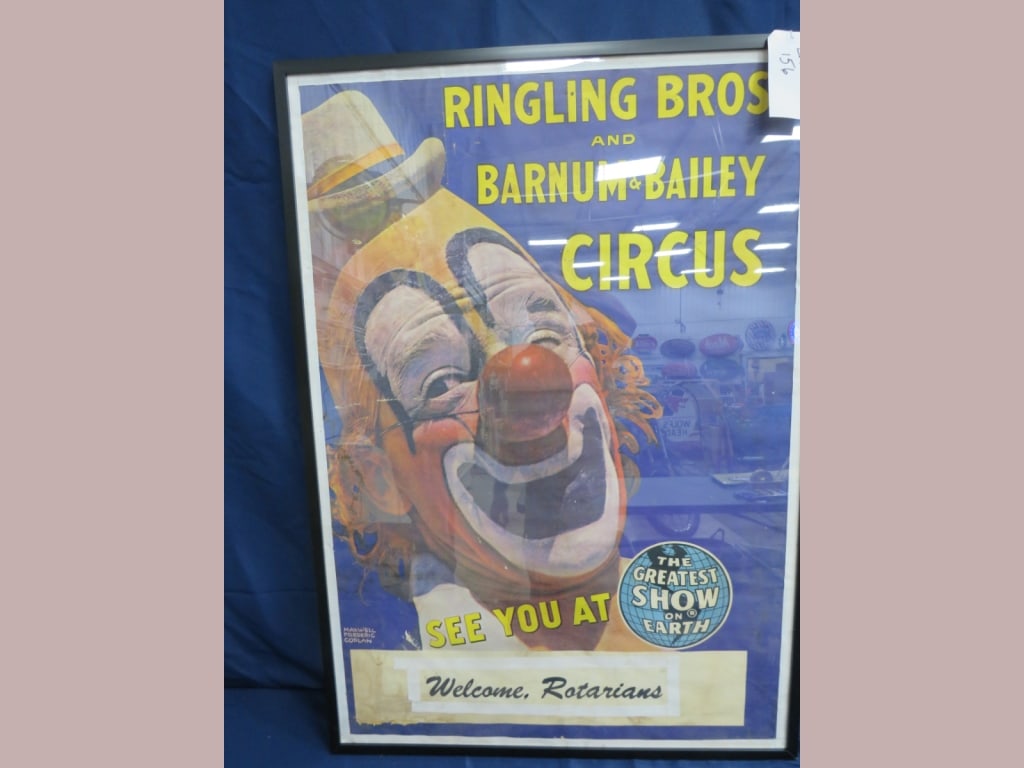 Ringling Bros Barnum & Bailey Circus Poster: Welcome Rotarians 41 x 29 Framed