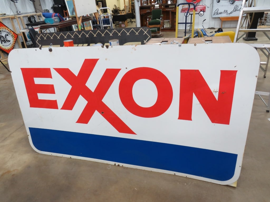 DS Porcelain Exxon Dealer Sign: 46 x 84 Normal age wear