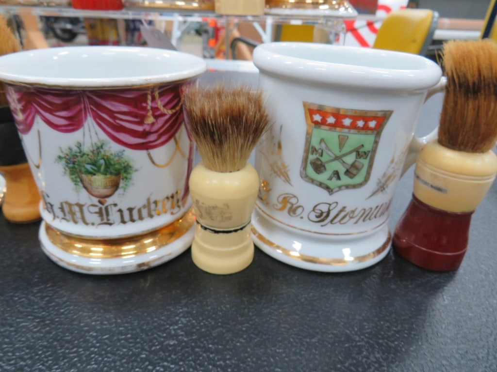 6-Shaving Mugs/6-Brushes - 3