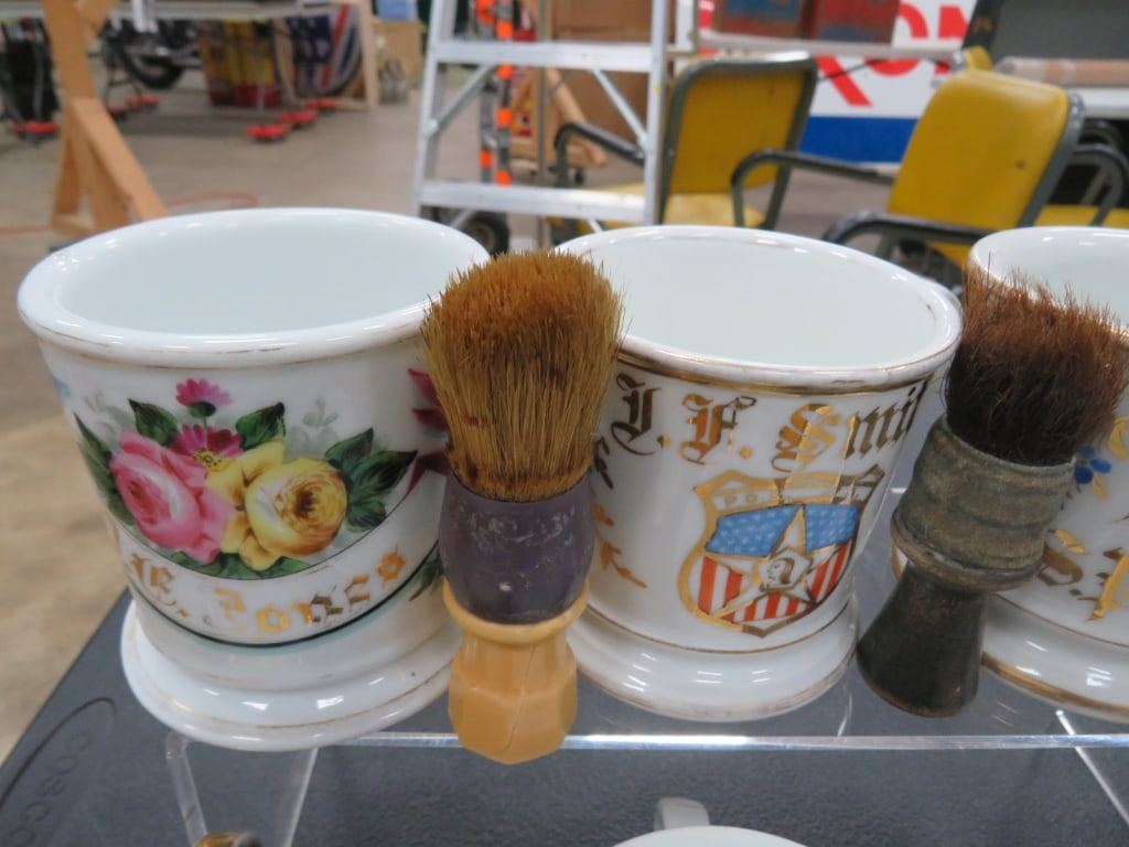 6-Shaving Mugs/6-Brushes - 2