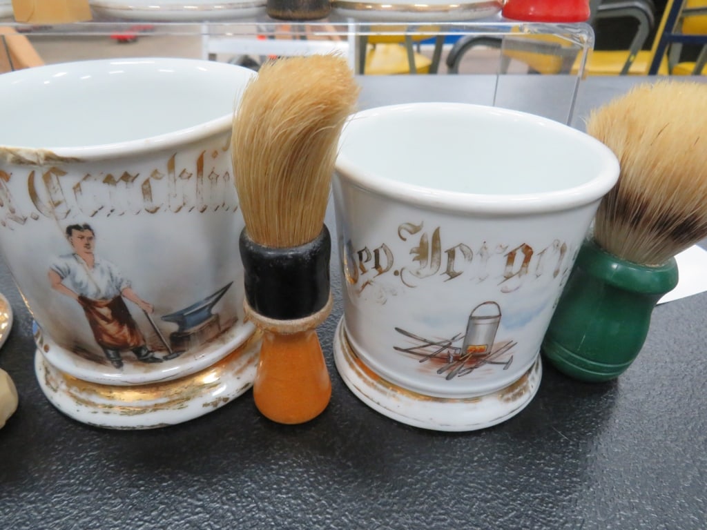 6-Shaving Mugs/6-Brushes - 4