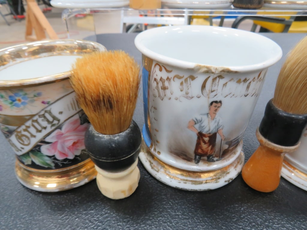 6-Shaving Mugs/6-Brushes - 5