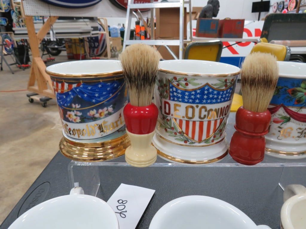 6-Shaving Mugs/6-Brushes - 4