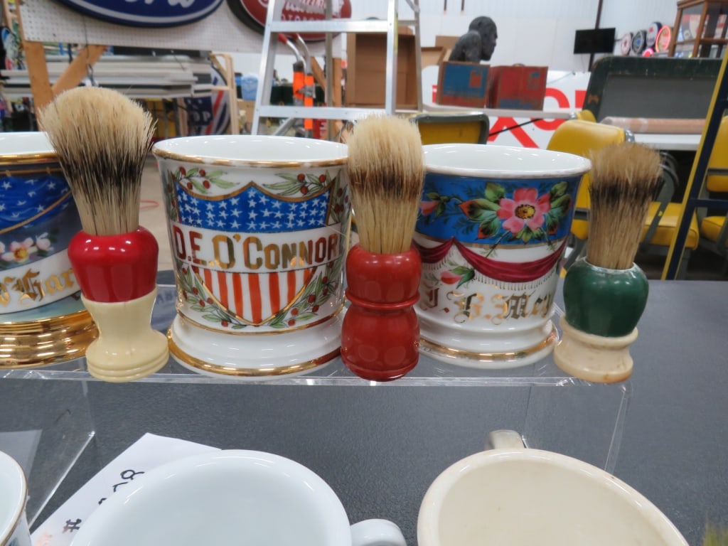 6-Shaving Mugs/6-Brushes - 5
