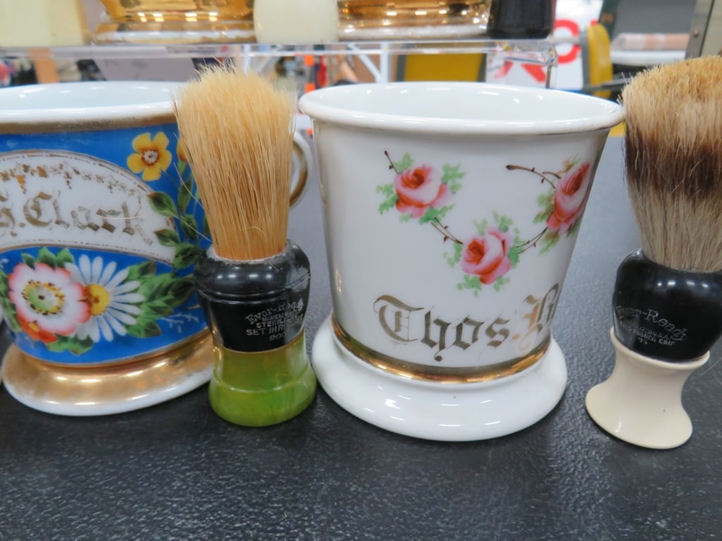 6-Shaving Mugs/6-Brushes - 3