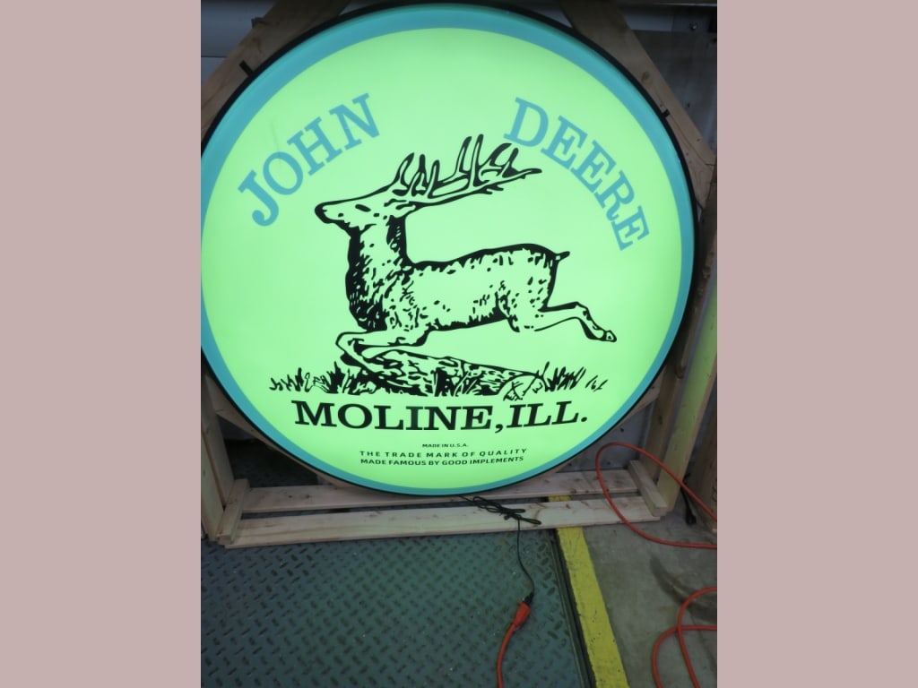 48" LED John Deere Moline Dealer Sign: Crated dimensions 52 x 6