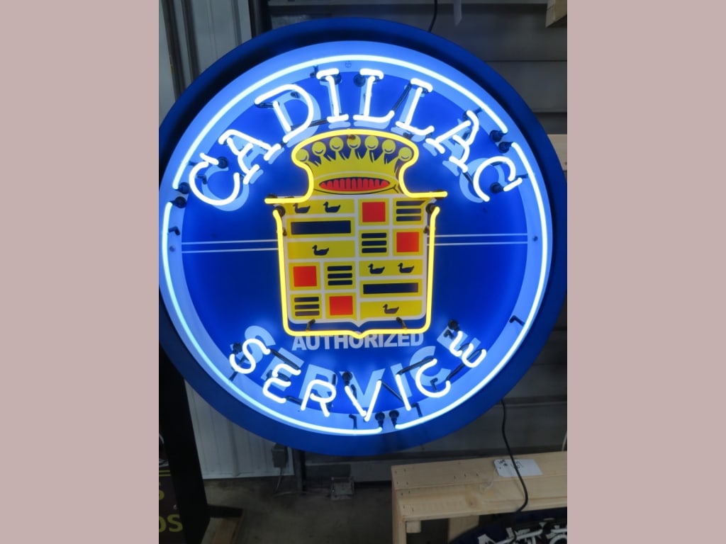 36" Tri-color Canned Neon Cadillac Service Dealer: A great addition to any collection!