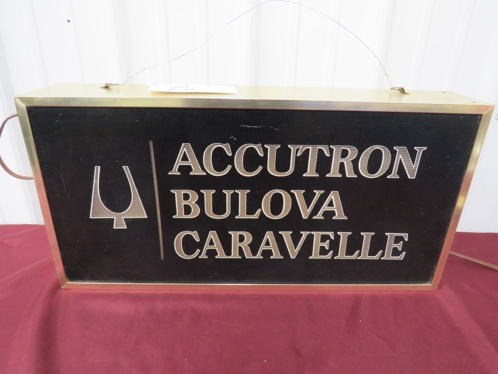 Accutron Bulova Caravelle Lighted Sign: Working. 12x24x5