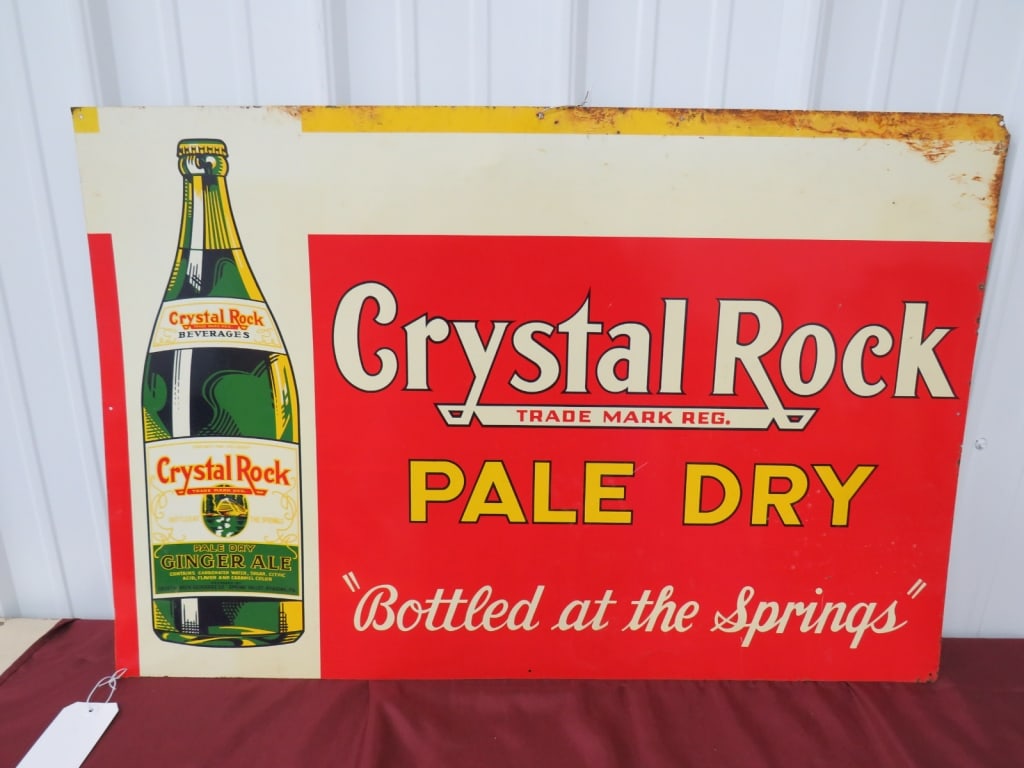 Crystal Rock Pale Dry Gingerale Sign: Metal good color 24x36