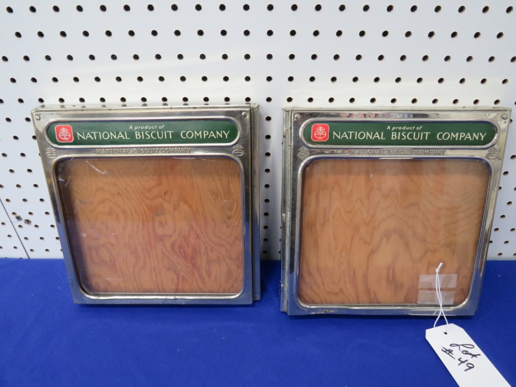 2 National Biscuit Co. Display Lids: Good condition 10h 10w