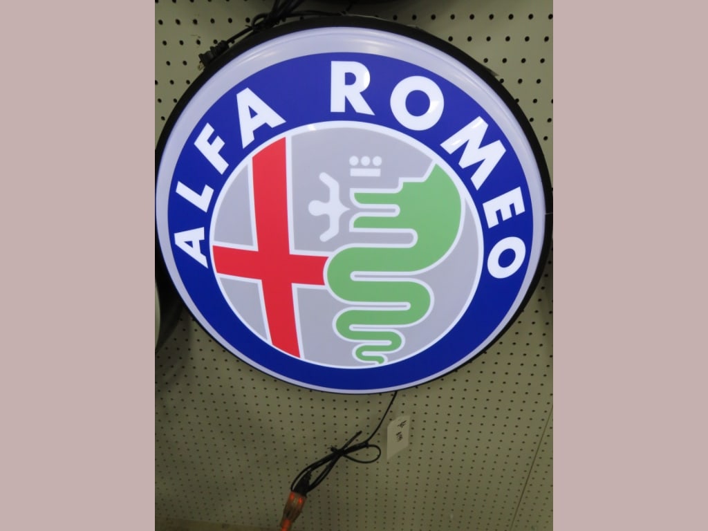 24 inch Alfa Romeo LED Sign: New Condition w/ Working Light