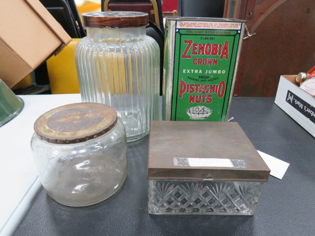 3 Glass Cigar Containers and 1 Peanut Can (1 of 7)