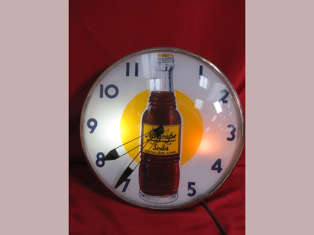 Nu-Grape Soda Advertising Clock - 2
