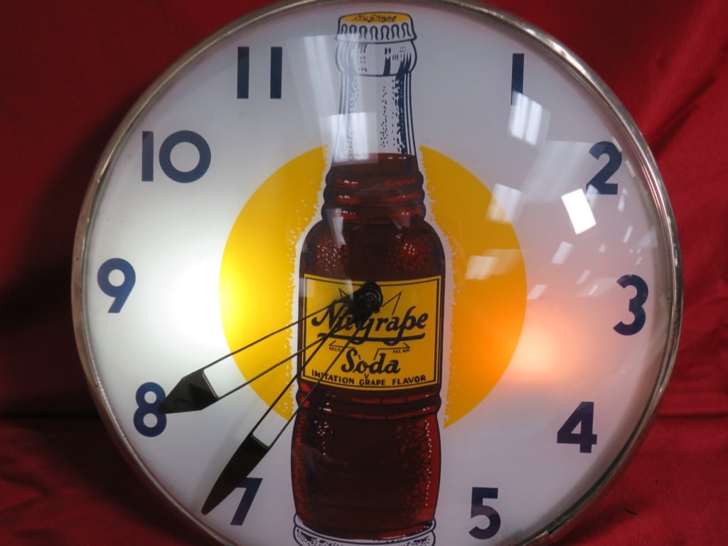 Nu-Grape Soda Advertising Clock - 3
